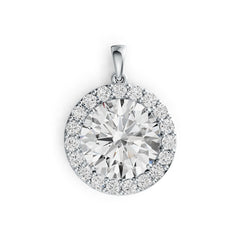 14K Gold Semi Mount Pendant Setting Round RD 15.5mm Halo Diamond Accent DHJ