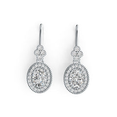 14K Gold Semi Mount Earrings Setting Oval OV 7X5mm Diamond Accent DHJ