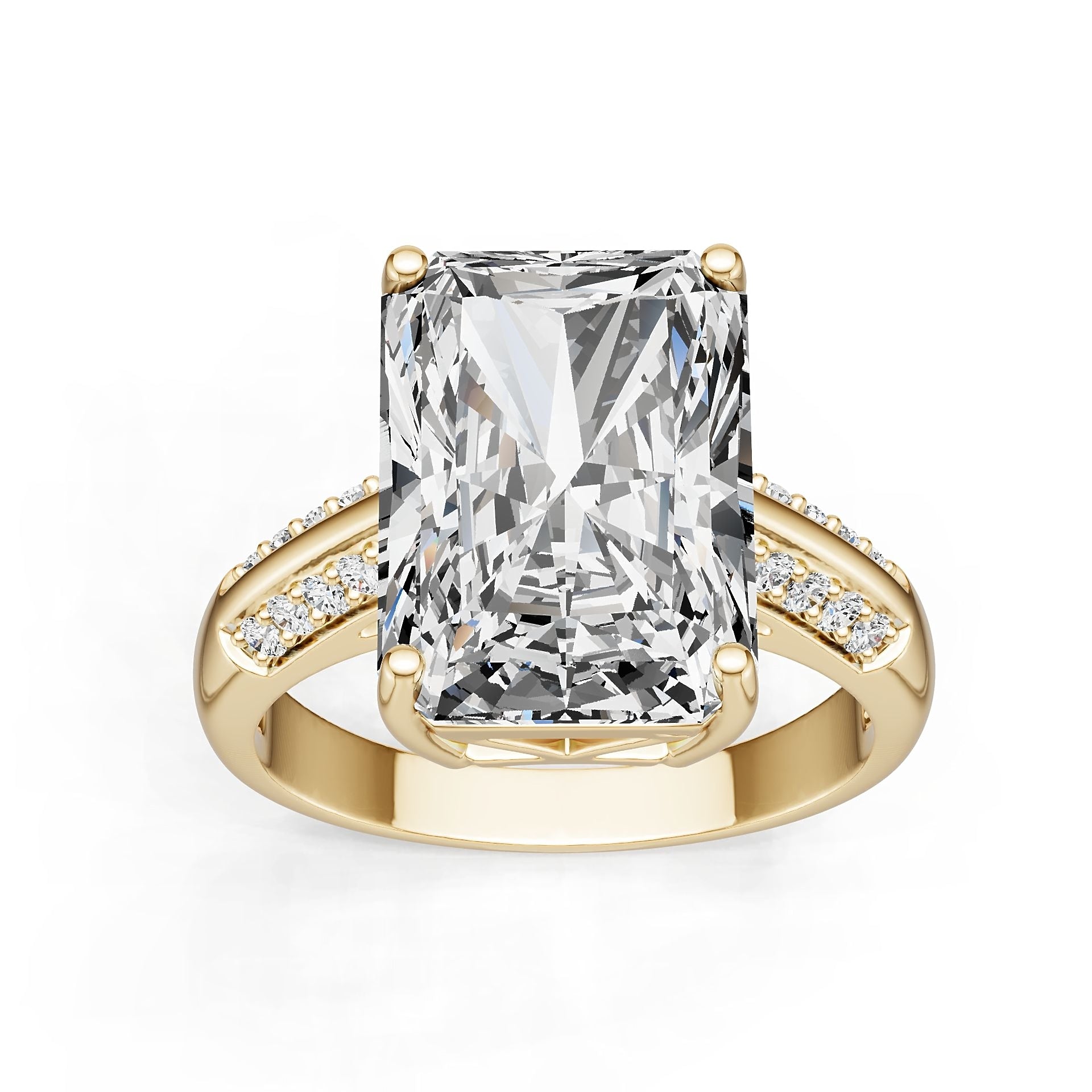 Platinum Semi Mount Ring Setting Emerald Em 14x10mm Diamond Accent Syz Jewelry