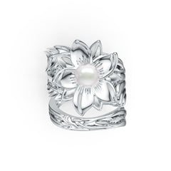 Sterling Silver Semi Mount Ring Setting Round RD 6x6-6.5mm Floral Theme DHJ