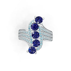 Sterling Silver Semi Mount Ring Setting Round RD 4.7x4.7mm DHJ