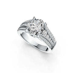 Platinum Semi Mount Ring Setting Oval OV 9x7mm Diamond Accent DHJ