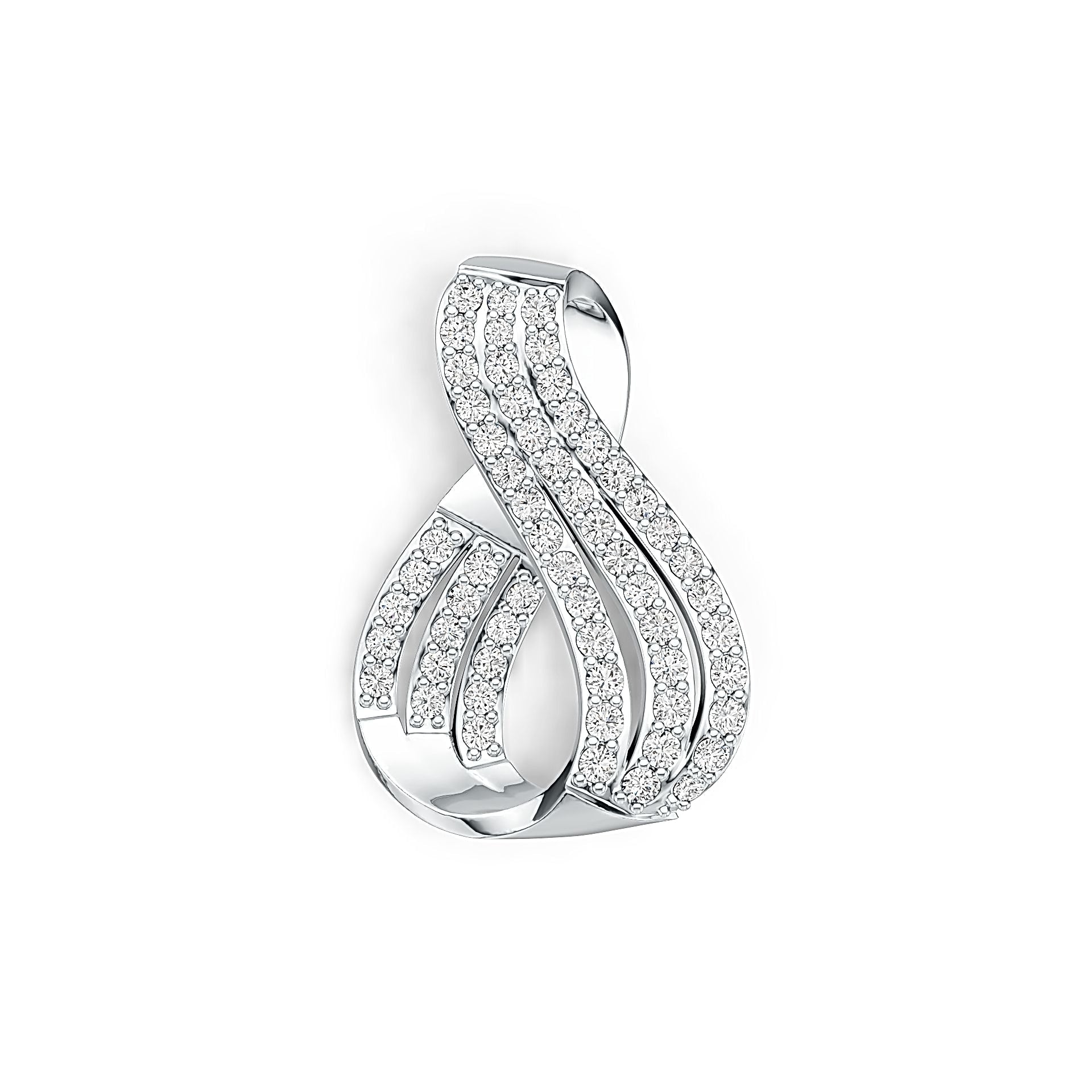 14K Gold Semi Mount Pendant Setting Round RD 1.85mm Diamond Accent DHJ