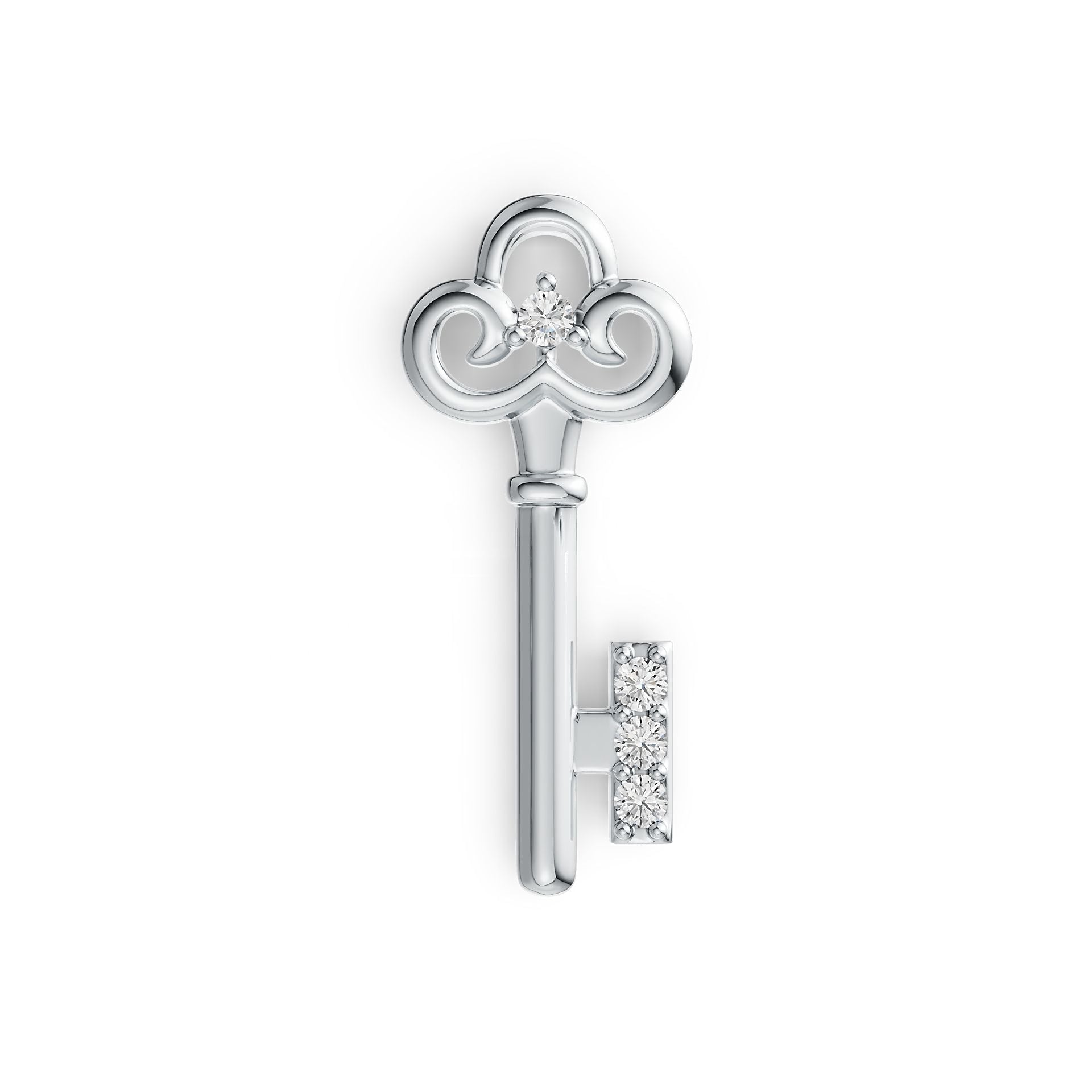 10K Gold Pendant with or Moissanite Key Theme Moissanite Accent DHJ