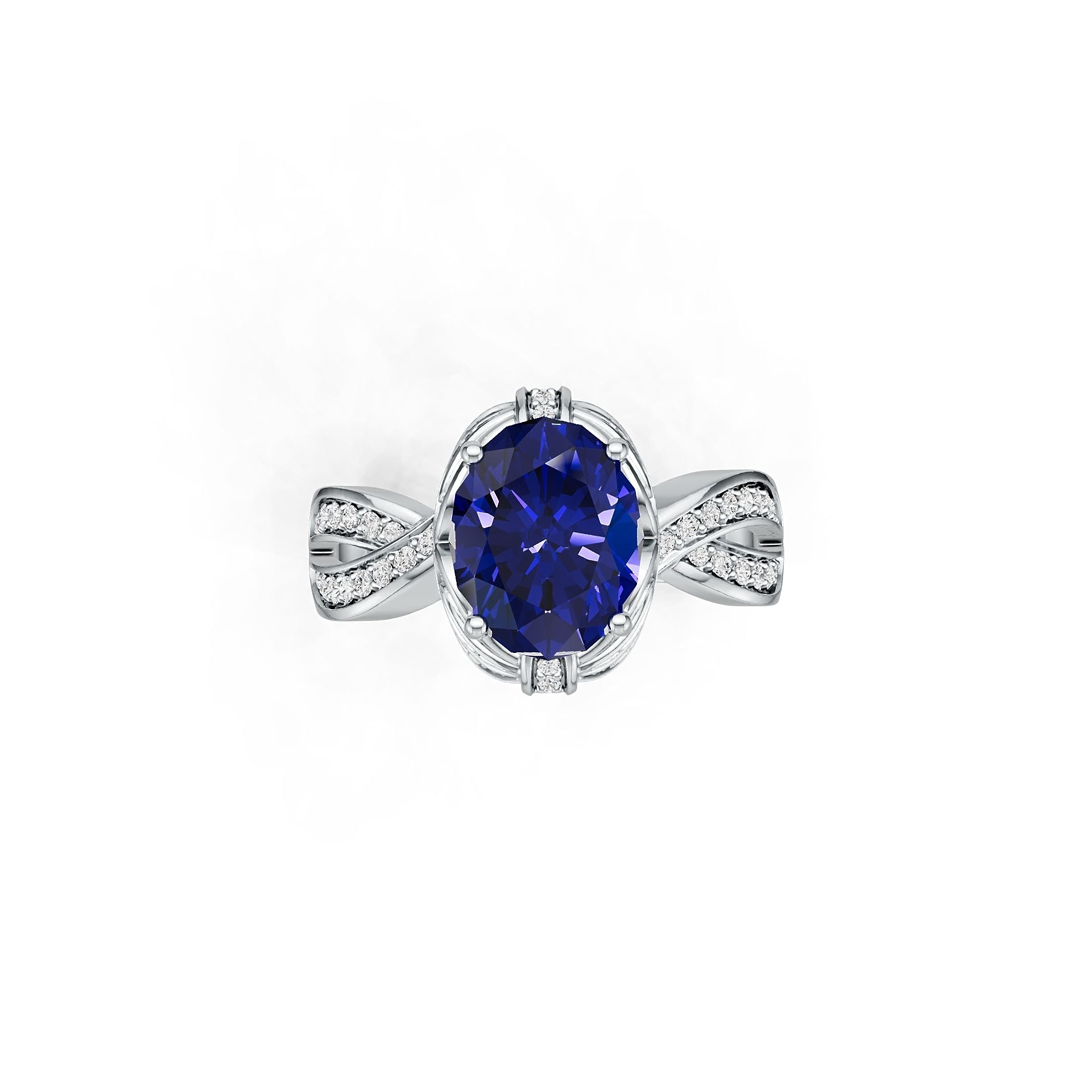 Sterling Silver Semi Mount Ring Setting Oval Ov 10x8mm Diamond Accent Syzjewelry