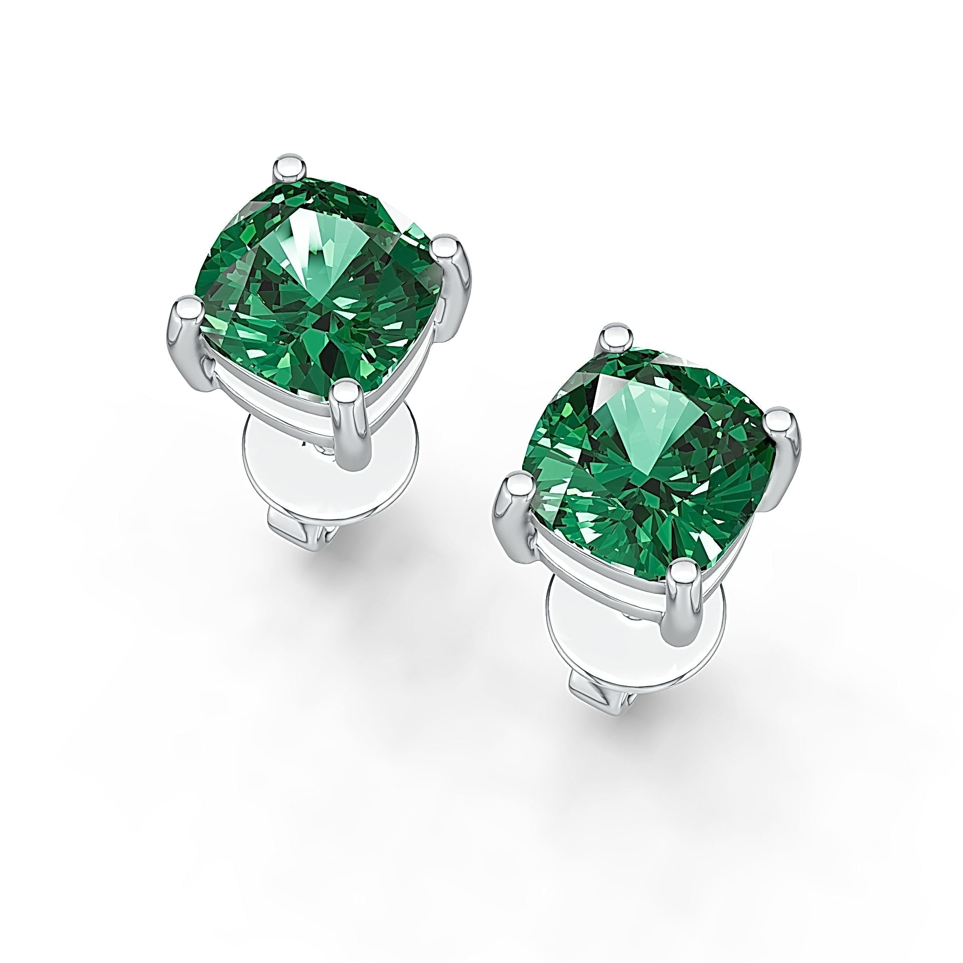 18K Gold Semi Mount Earrings Setting Round RD 6x6mm DHJ