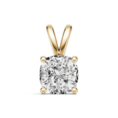 18K Gold Semi Mount Pendant Setting Cushion Cu 5x7mm Diamond Accent Syz Jewelry