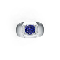 Men's Sterling Silver Semi Mount Ring Setting Cushion CU 8X8mm DHJ