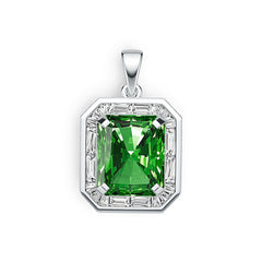Sterling Silver Semi Mount Pendant Setting Emerald OCT 12X10mm DHJ