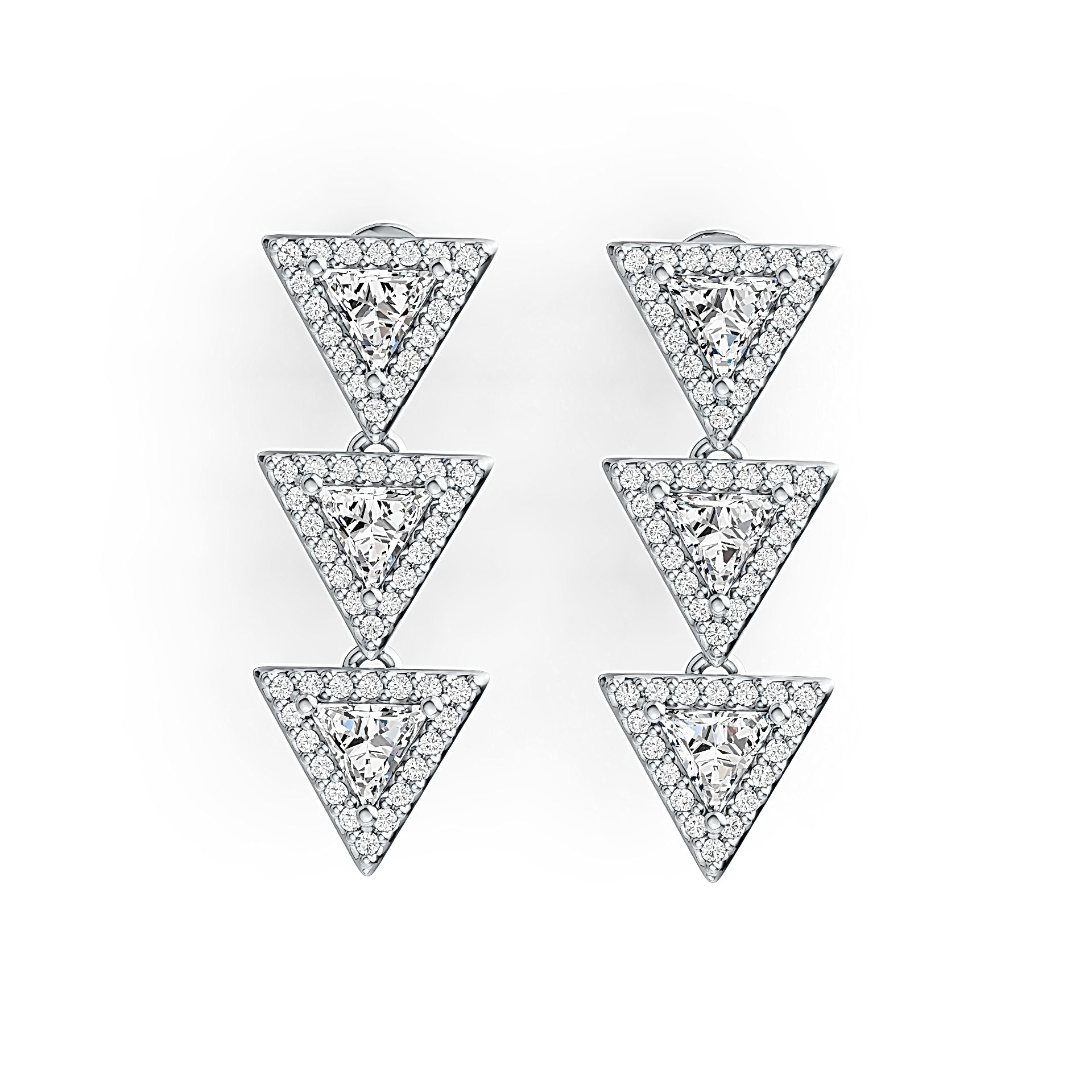 Sterling Silver Semi Mount Earrings Setting Trillion TR 5X5mm - Syzjewelry