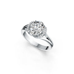 14K Gold Semi Mount Ring Setting Oval OV 10X8mm Diamond Accent DHJ