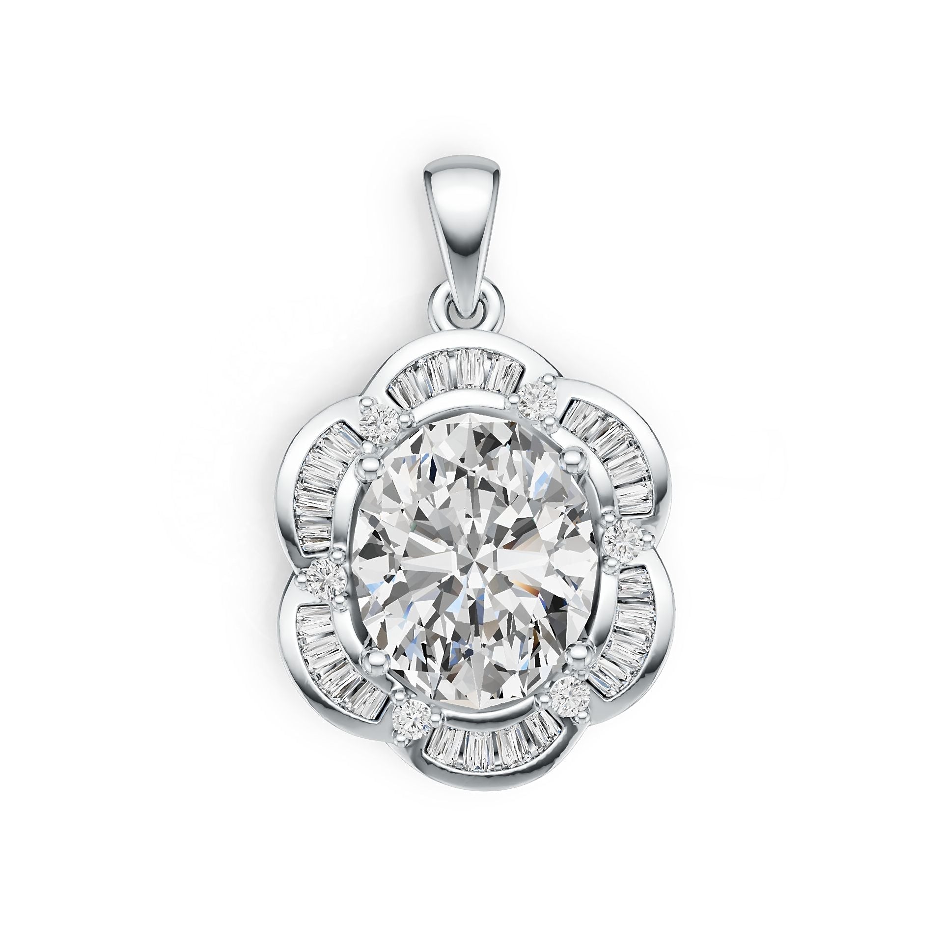 Sterling Silver Semi Mount Pendant Setting Oval OV 12X10mm DHJ