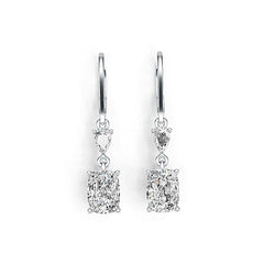 Sterling Silver Semi Mount Earrings Setting Cushion CU 8X6mm PE 5X3mm DHJ