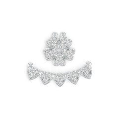 14K Gold Pendant Five Hearts Clover Theme with White Topaz or Moissanite Diamond Accent DHJ