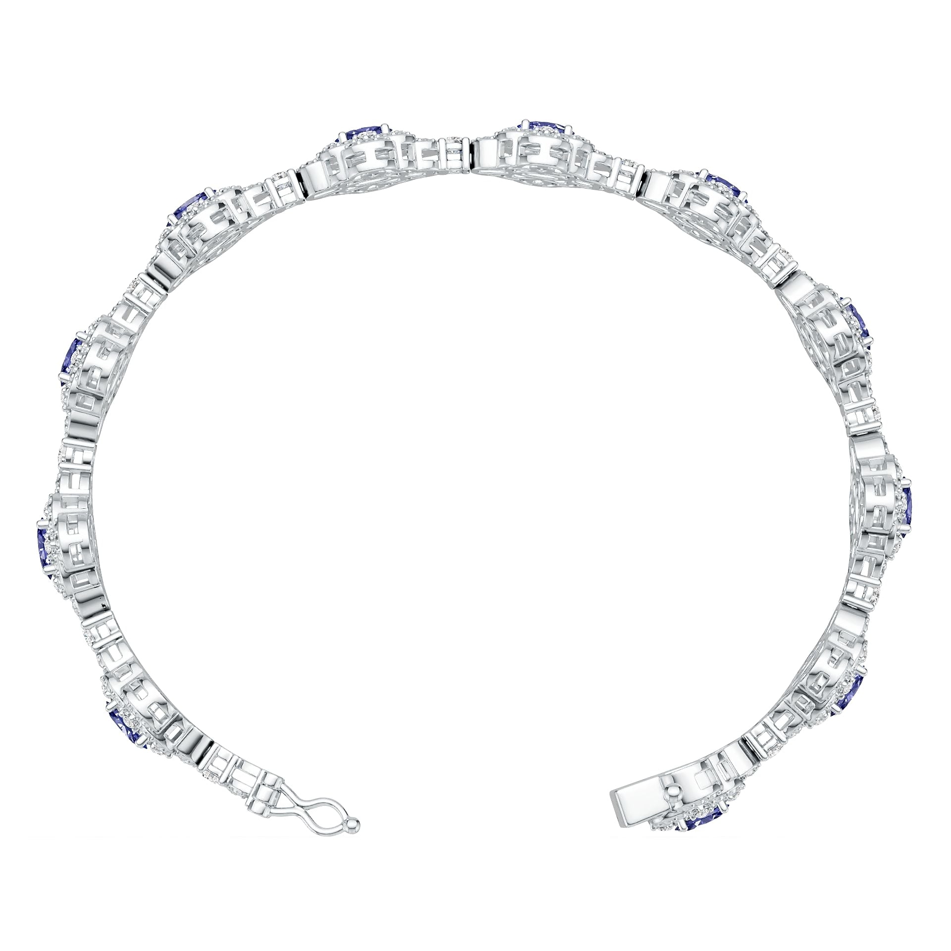 Sterling Silver Semi Mount Tennis Bracelet Setting Oval OV 5X3mm 7" Topaz Syzjewelry