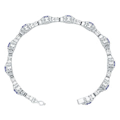 Sterling Silver Semi Mount Tennis Bracelet Setting Oval OV 5X3mm 7" Topaz Syzjewelry
