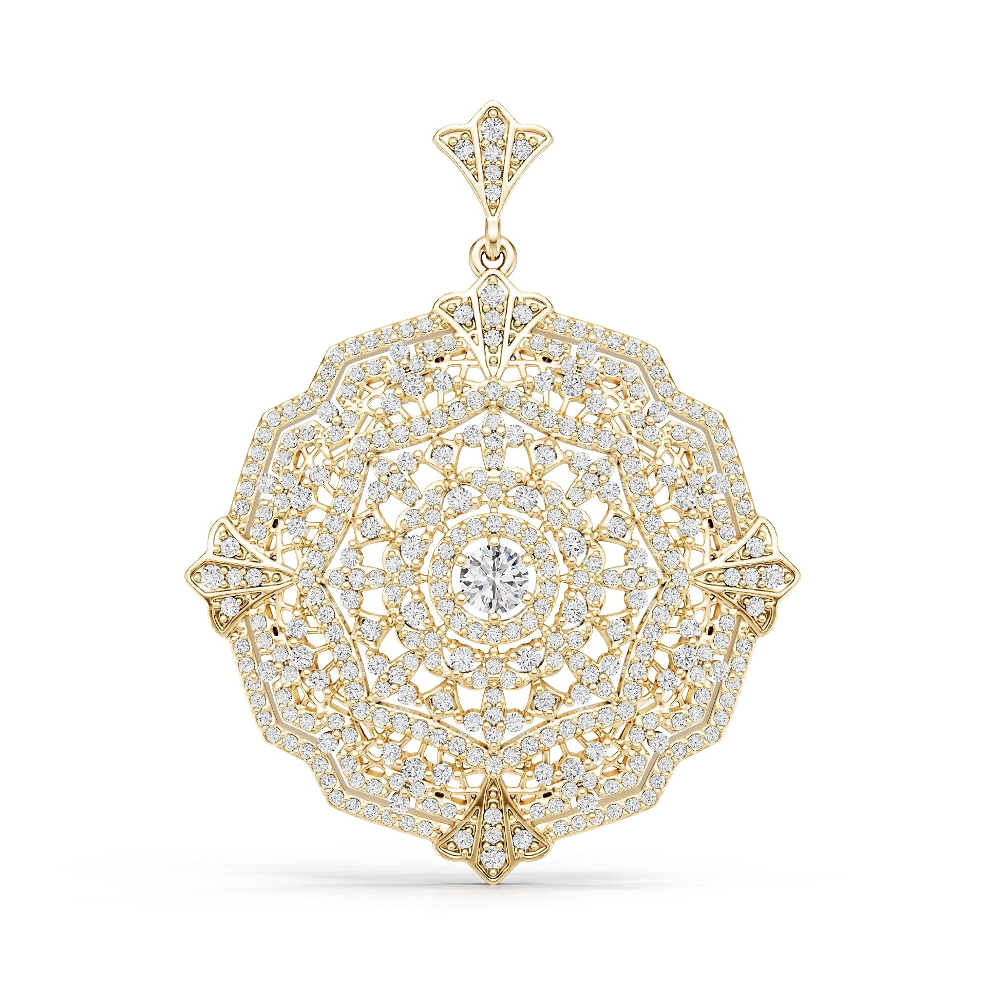 10K Gold Semi Mount Pendant Setting Round Ro 6x6mm Moissanite Accent Syz Jewelry