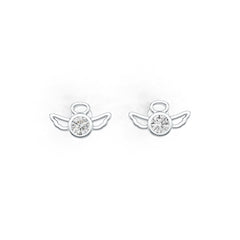 Sterling Silver Semi Mount Earrings Setting Round RD 4x4mm Angel Theme DHJ