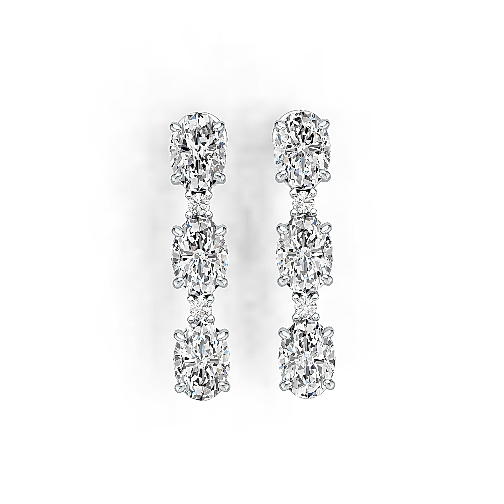 Sterling Silver Semi Mount Earrings Setting Oval OV 6X4mm DHJ