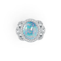 Sterling Silver Semi Mount Ring Setting Oval OV 12X10mm Cabochon DHJ