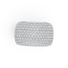 Sterling Silver Dome Pave Ring with White Topaz or Moissanite DHJ