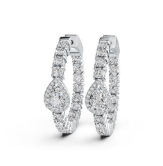Platinum Semi Mount Earrings Setting Pear PE 7X5mm with Diamond Accent DHJ