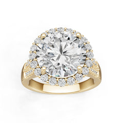 14K Gold Semi Mount Ring Setting Round Ro 6x6mm Diamond Accent Syz Jewelry