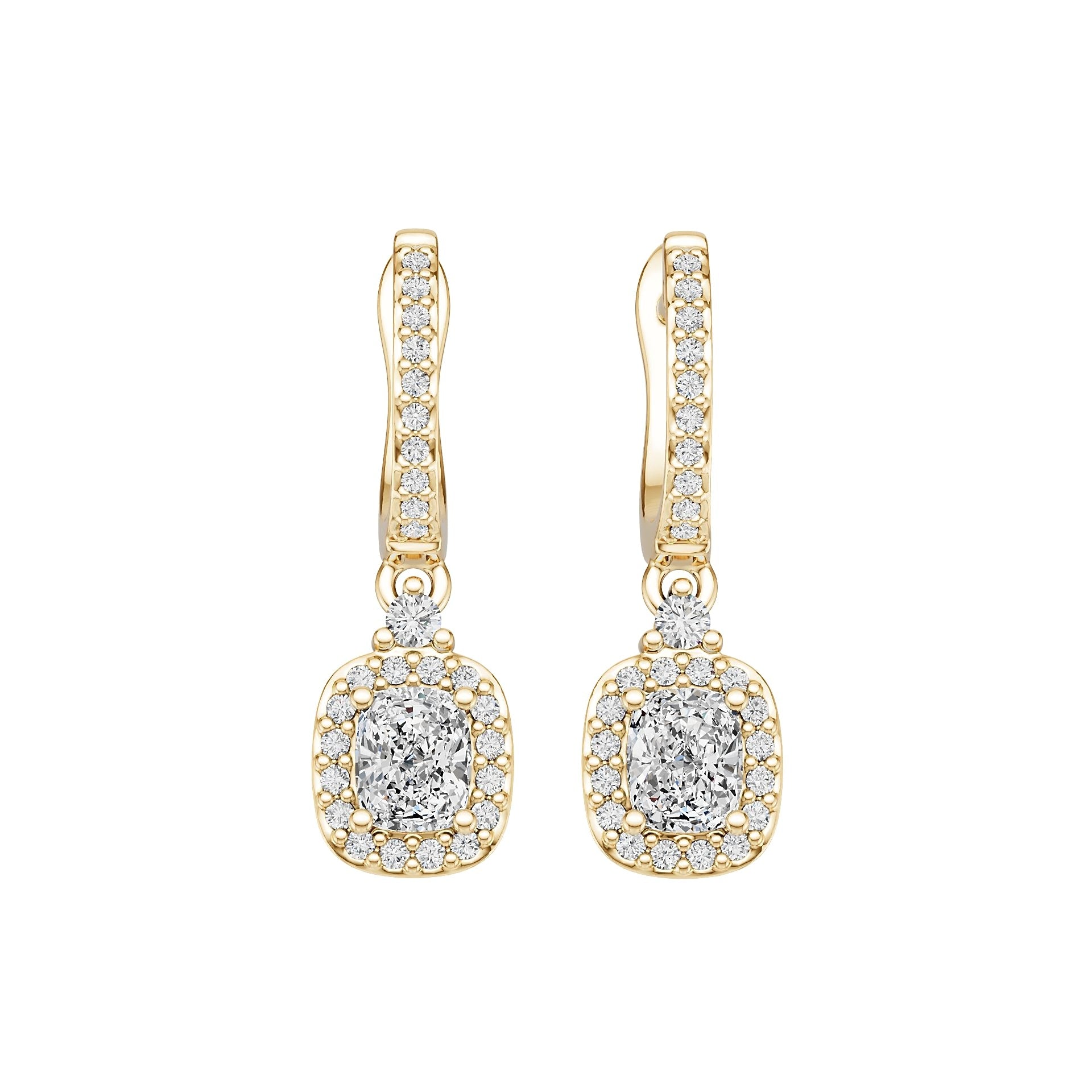 10K Gold Semi Mount Earrings Setting Round Ro 5x4mm Moissanite Accent Syz Jewelry