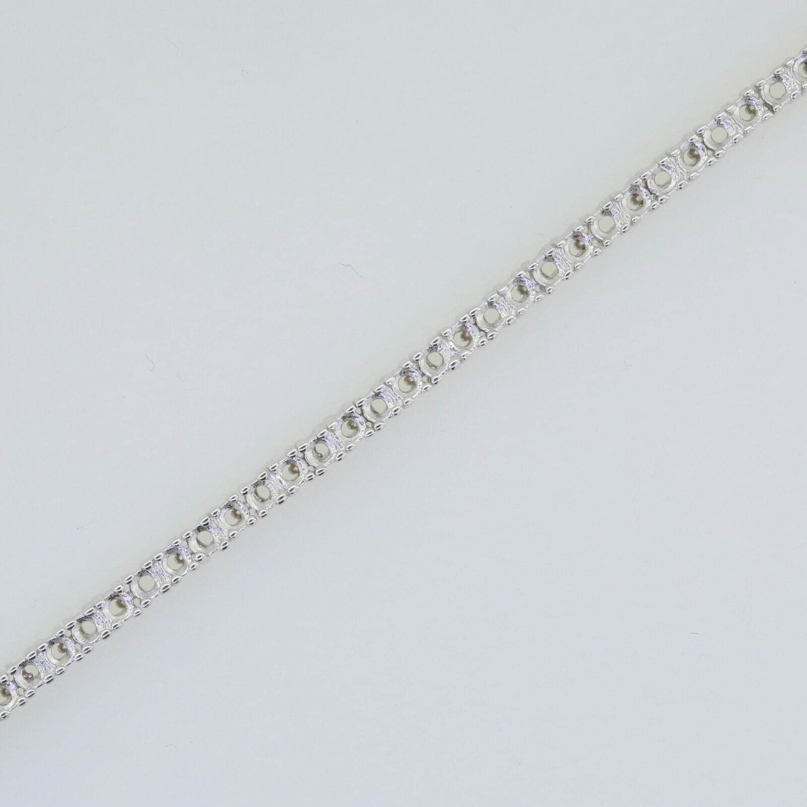 Platinum Semi Mount Tennis Bracelet Setting Round RD 2x2mm Syzjewelry