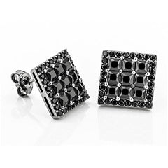 Platinum Semi Mount Earrings Setting Princess SQ 3X3mm with Diamond Accent DHJ