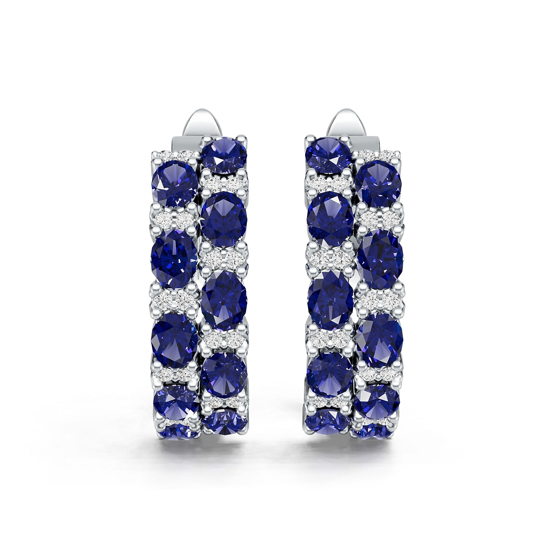Platinum Semi Mount Earrings Setting Round Ro 4x3mm Diamond Accent Syz Jewelry