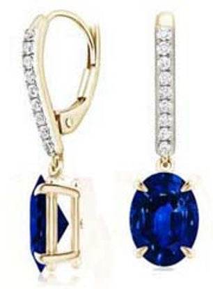 10K Gold Semi Mount Earrings Setting Oval OV 7x5mm with Moissanite Accent DHJ