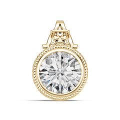 Platinum Semi Mount Pendant Setting Round Ro 6x6mm Syz Jewelry