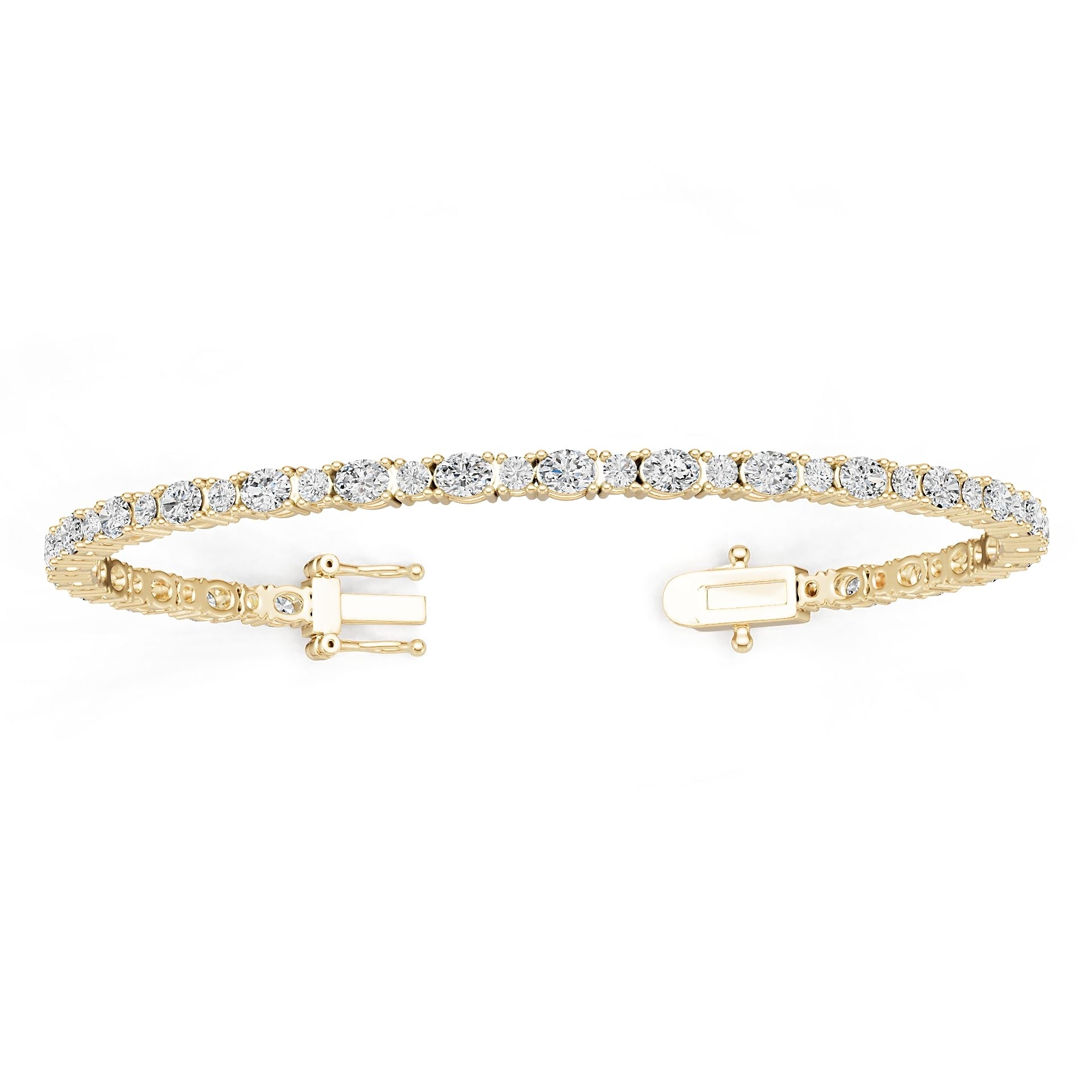 10K Gold Semi Mount Bracelet Setting Oval Ov 4x3mm Moissanite Accent Syz Jewelry