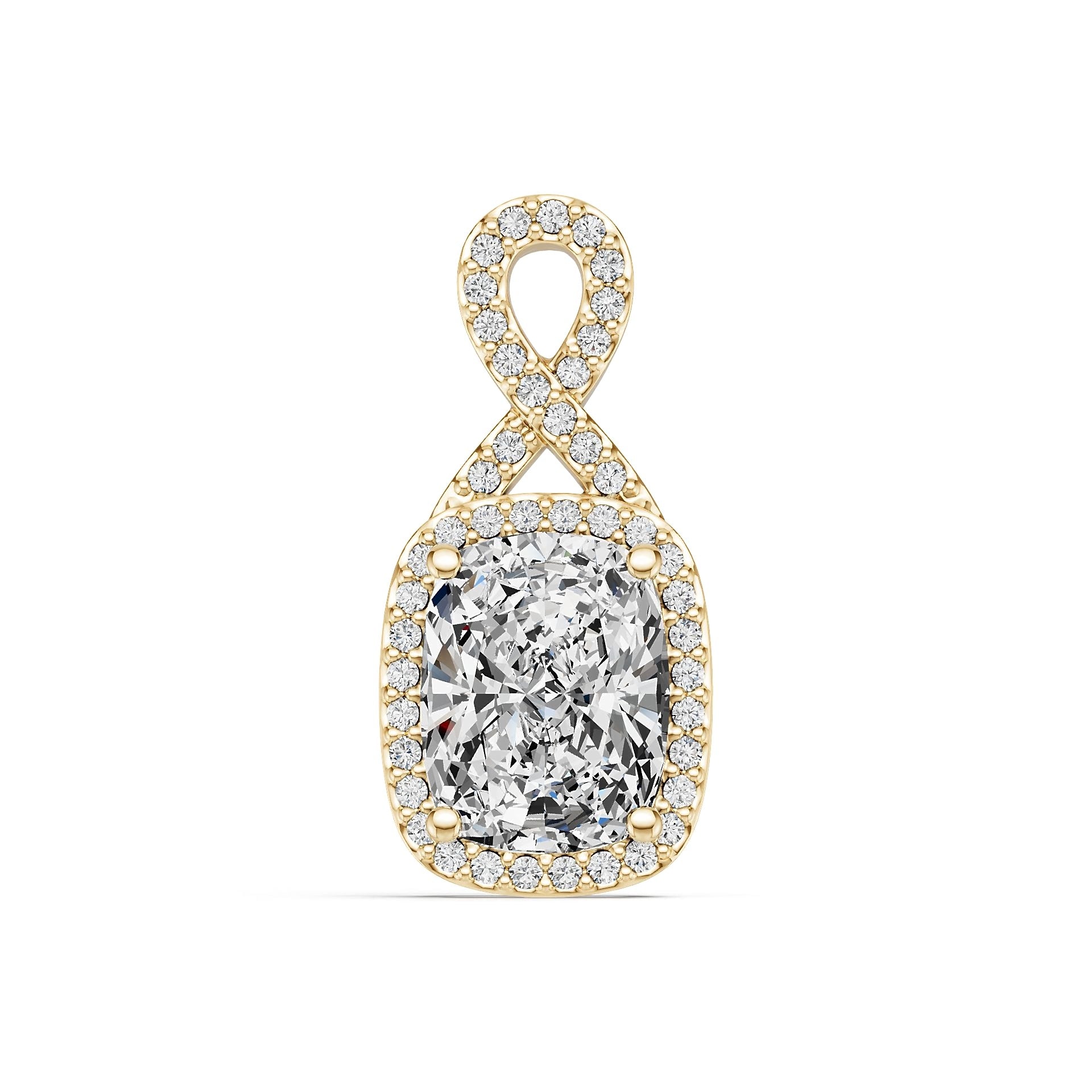 Sterling Silver Semi Mount Pendant Setting Cushion CU 9X7mm Syzjewelry