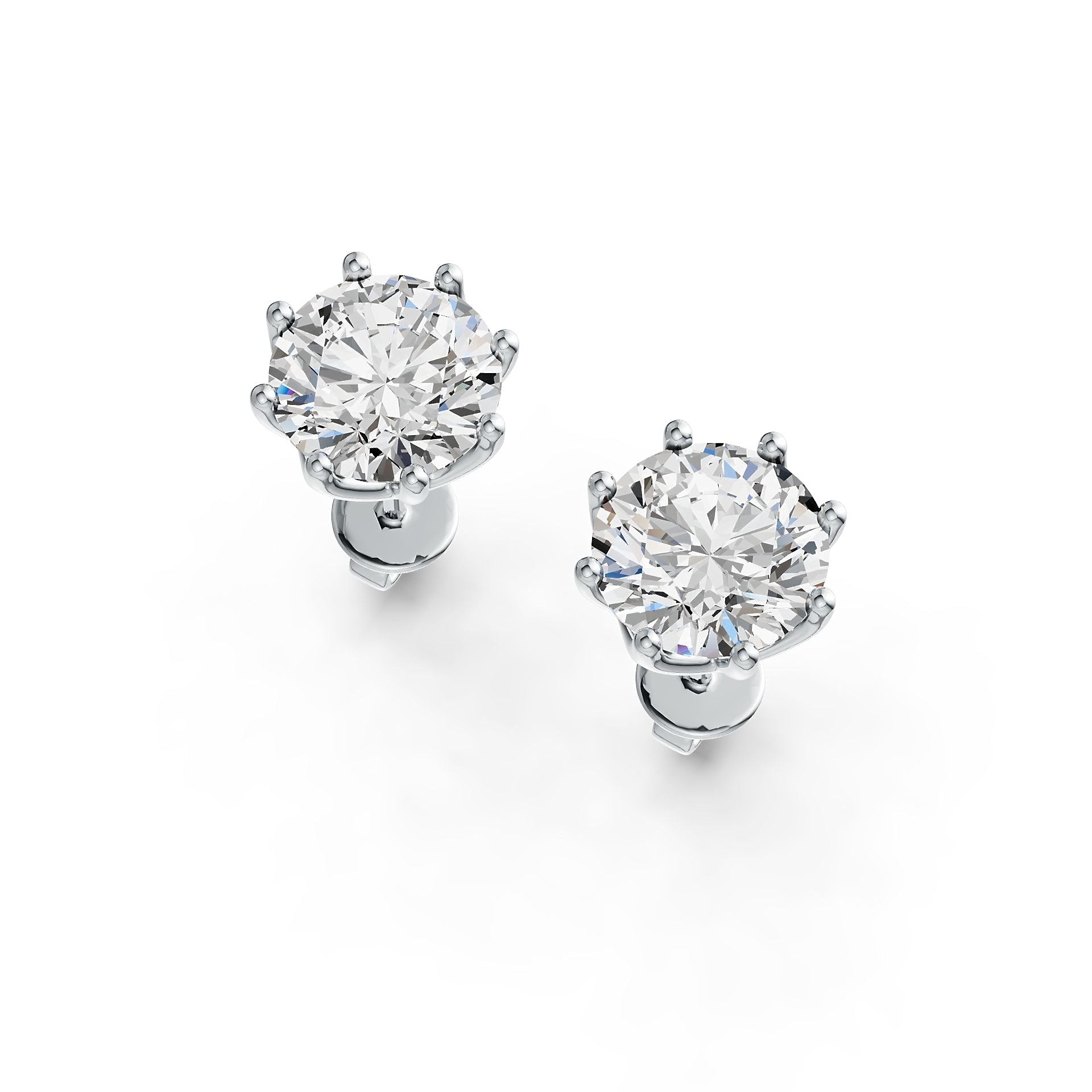 10K Gold Semi Mount Earrings Setting Round RD 8x8mm Stud DHJ