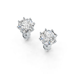 10K Gold Semi Mount Earrings Setting Round RD 8x8mm Stud DHJ