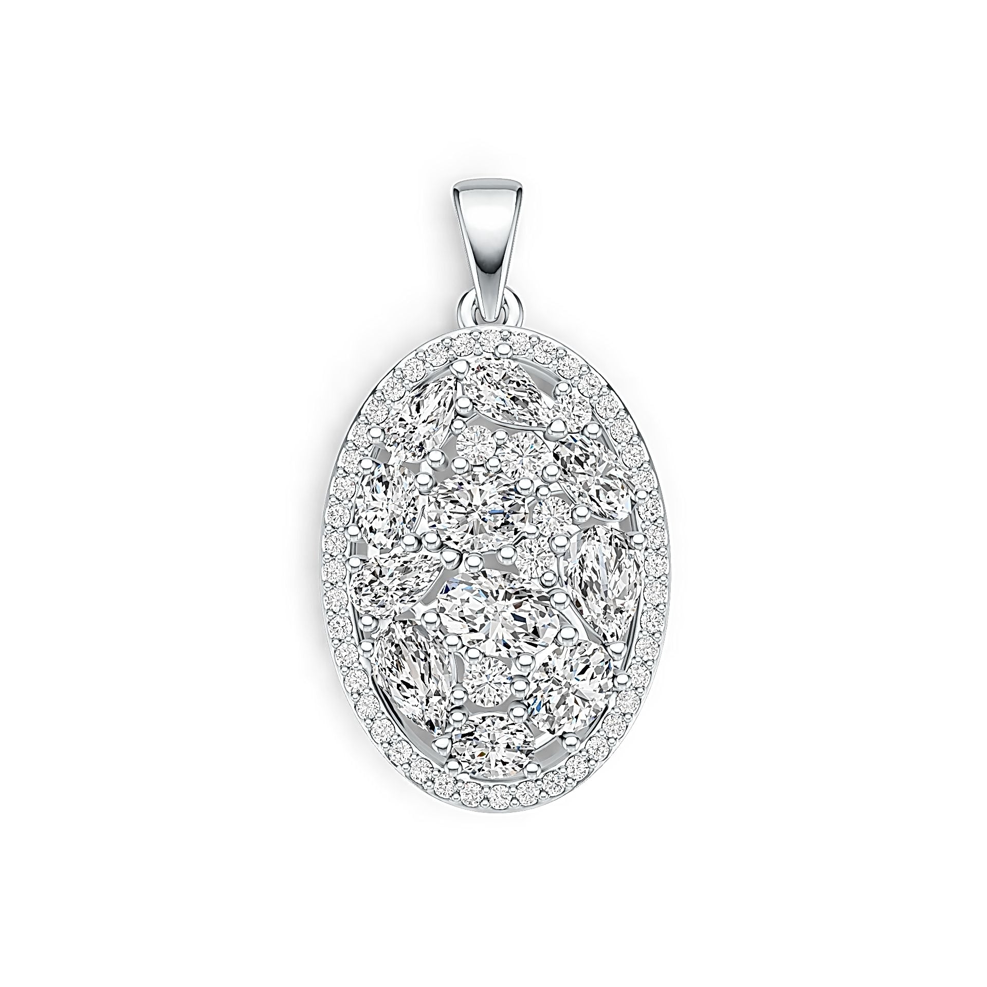 Sterling Silver Semi Mount Pendant Setting Oval OV 6X4mm PE 6X4mm DHJ