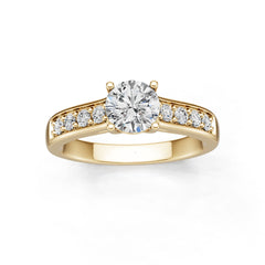 10K Gold Semi Mount Ring Setting Round Ro 6x6mm Moissanite Accent Syz Jewelry