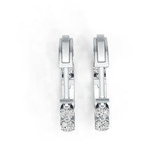 Sterling Silver Hoop Earrings with White Topaz or Moissanite Syzjewelry