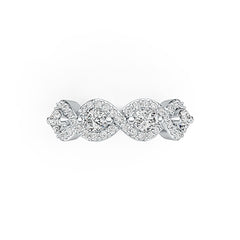 Sterling Silver Semi Mount Ring Setting Oval OV 4X3mm with White Topaz DHJ