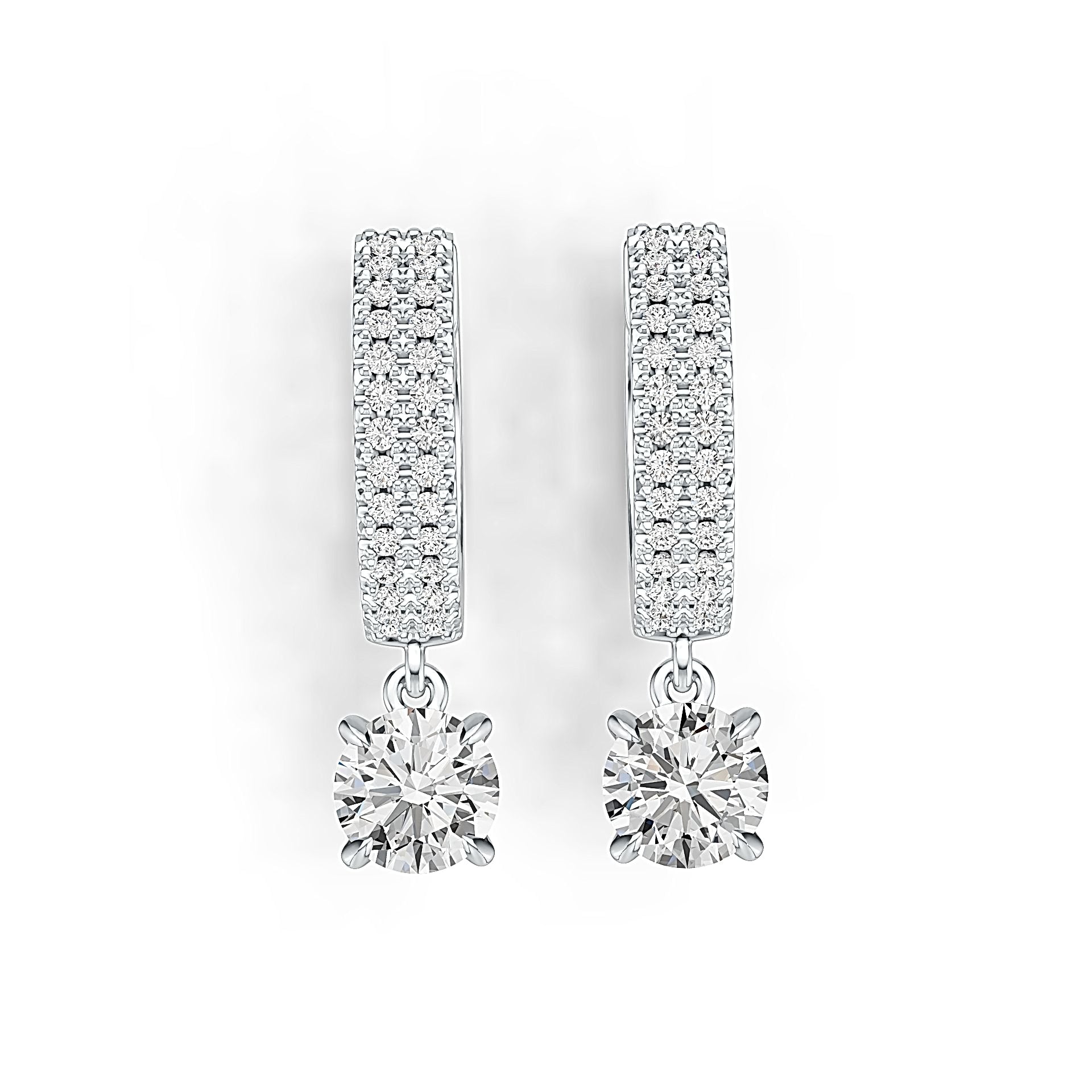 Platinum Semi Mount Earrings Setting Round RD 6x6mm Diamond Accent DHJ