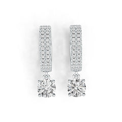 Platinum Semi Mount Earrings Setting Round RD 6x6mm Diamond Accent DHJ