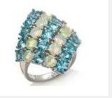 Platinum Semi Mount Ring Setting Round RD 4x4mm Cluster Ring DHJ