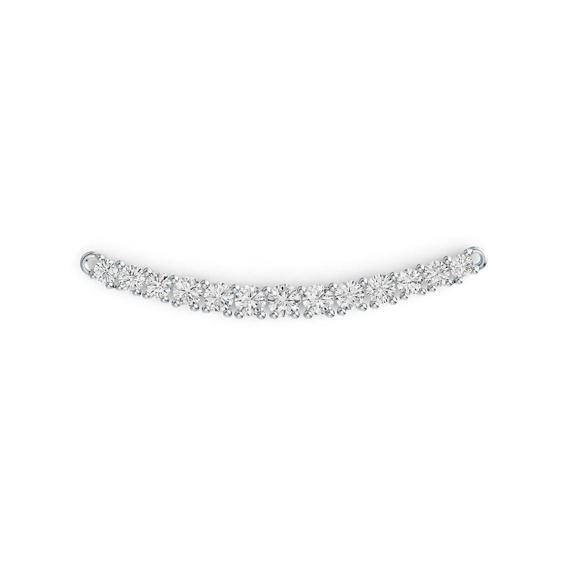 Platinum Pendant Arc Curved with White Topaz or Moissanite Diamond Accent DHJ