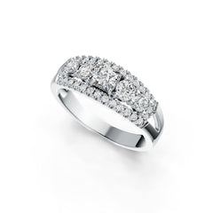 Platinum Semi Mount Ring Setting Emerald OCT 4X4mm Diamond Accent DHJ
