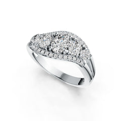 Platinum Semi Mount Ring Setting Oval OV 7X5mm OV 5X4mm Diamond Accent DHJ