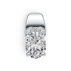 14K Gold Semi Mount Pendant Setting Oval OV 9X7mm with Diamond Accent DHJ