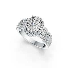 18K Gold Semi Mount Ring Setting Oval OV 9X7mm Diamond Accent DHJ