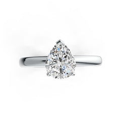 Sterling Silver Semi Mount Ring Setting Pear PE 10X8mm Solitaire DHJ